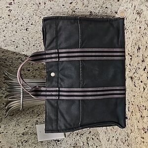 Hermes blue black Tote 12x16x4 inches